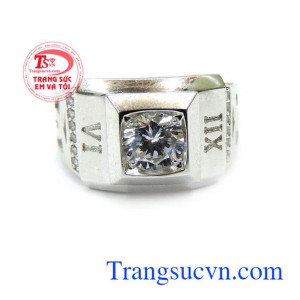Nhẫn vàng trắng nam tính 10k mang lại vẻ đẹp sang trọng phong cách nam tính, đính đá độc đáo tao nên sự khác biệt tinh tế giúp bạn nam thêm tự tin thể hiện cá tính