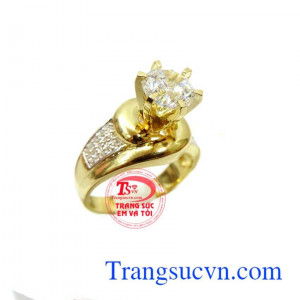 Nhẫn nữ vàng 10k là món quà ý nghĩa dành tặng phái đẹp, đính đá lấp lánh một sự lựa chọn không thể nào tốt hơn. Nhẫn nữ sang trọng đính đá đẹp