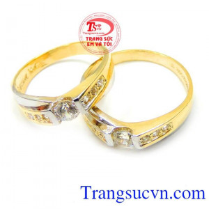 Nhẫn cưới hạnh phúc mãi bên nhau là Nhẫn đôi tình yêu bằng vàng