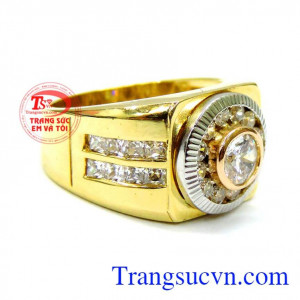 Nhẫn nam vàng tinh tế sáng bóng