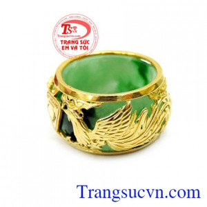 Nhẫn ngọc bọc vàng bền đẹp, sang trọng, thời trang