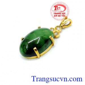 Mặt jadeite nữ bọc vàng 14k