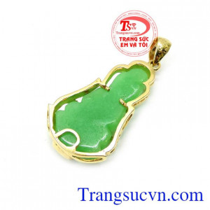 Mặt quan âm bọc vàng đeo may mắn