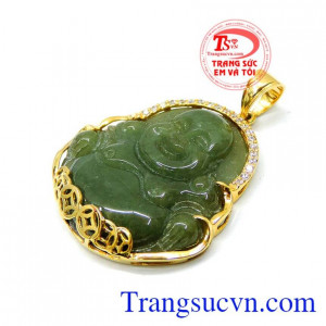 Mặt phật canxedon bọc vàng đẹp