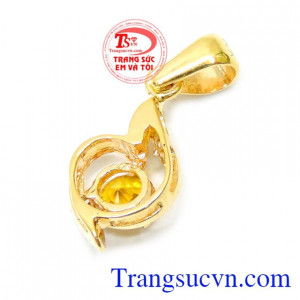 Mặt nữ vàng saphire 14k may mắn