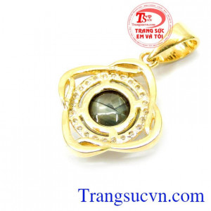 Mặt nữ đính đá saphire 14k đẹp