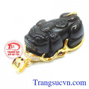 tài lộc, đồng thời bảo vệ sự bình an cho người dùng đeo trang sức đá có màu sắc phù hợp với mệnh thì sẽ đem lại sức khỏe, may mắn, hưng vượng cho người đeo, Mặt tỳ hưu opsidian phát tài 14k