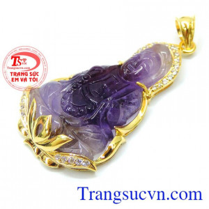 Mặt quan âm đeo may mắn 14k