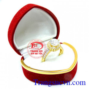 Nhẫn nữ đá to quý phái 10k
