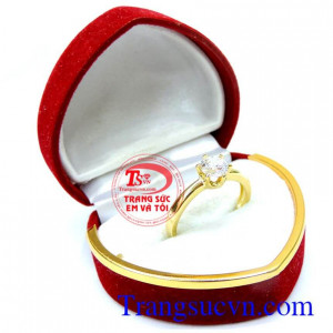 Nhẫn nữ vàng tinh tế đá đẹp
