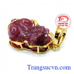 Mặt tỳ hưu ruby 14k mệnh hỏa