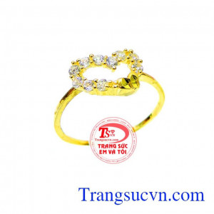Nhẫn nữ trái tim vàng tình yêu