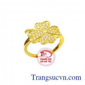 Nhẫn nữ vàng hoa trái tim đẹp