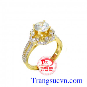 Nhẫn nữ vàng đính đá lung linh