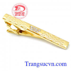 Kẹp caravat vàng 14k nam tính