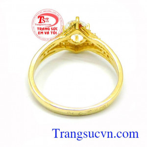 Nhẫn nữ đeo hợp thời trang. Nhẫn nữ đính đá ngọt ngào 10k