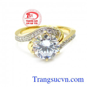 Nhẫn nữ vàng kết đá đẹp là một trong những chiếc nhẫn nữ vàng tây đẹp. 