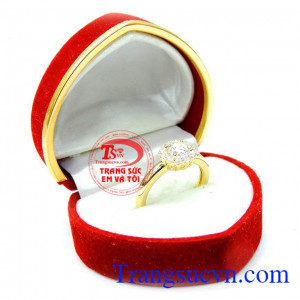 Trong nước và ngoài nước , bảo hành chu đáo. Nhẫn nữ vàng mặt đá bông hoa