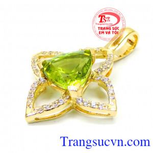 Mặt nữ peridot 18k mệnh mộc