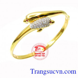 Vòng tay vàng cá heo đôi đẹp