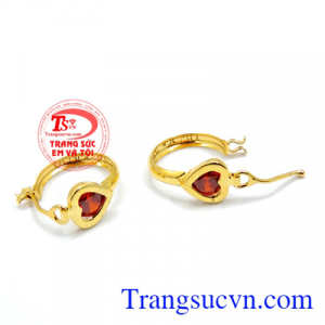 Hoa tai trái tim 10k đính đá