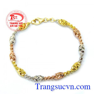 Lắc bi vàng 3 màu