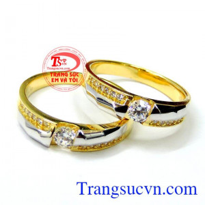 Nhẫn cưới chế tác đẹp nhập khẩu nguyên chiếc