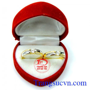 Đôi nhẫn cưới 18k đẹp