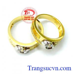 Nhẫn cưới chế tác đẹp nhập khẩu nguyên chiếc