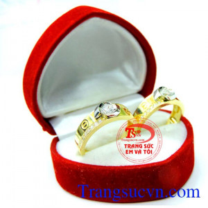 Nhẫn cưới 18k Tâm điểm tình yêu
