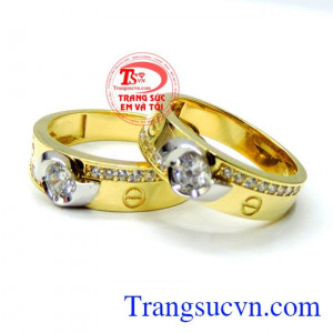 Nhẫn cưới 18k Tâm điểm tình yêu
