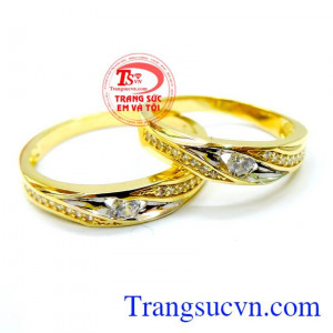 Nhẫn cưới chế tác đẹp nhập khẩu nguyên chiếc