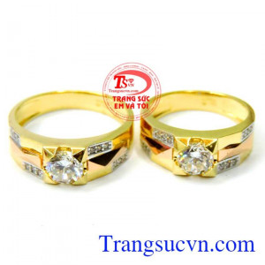 Nhẫn cưới chế tác đẹp nhập khẩu nguyên chiếc