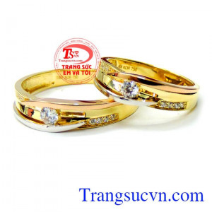 Nhẫn cưới chế tác đẹp nhập khẩu nguyên chiếc