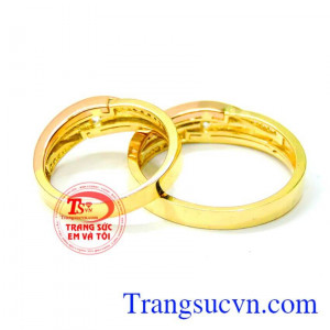 Nhẫn cưới vàng tây 18k
