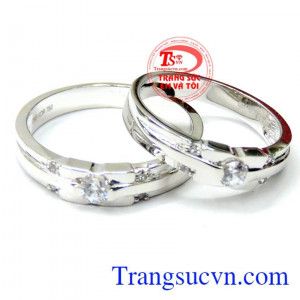 Nhẫn cưới vàng trắng