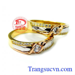 Nhẫn như một nửa của mình luôn ở trong và bên mình mãi mãi, nhẫn cưới vàng 18k đẹp 