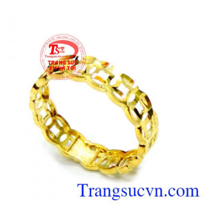 Nhẫn kim tiền vàng tây. 