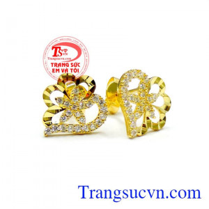 Khuyên tai thiên thần chất lượng đảm bảo,hoa tai kết gắn đá kết đẹp,phù hợp đeo vào khuyên tai nư,bảo hành 6 tháng,giao hoa tai toàn quốc.