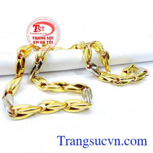 Dây chuyền nam si vàng màu và vàng trắng sáng bóng