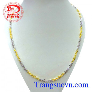 Dây chuyền vàng hai màu, dây chuyền vàng trắng, dây chuyền vàng màu,thiết kế trên dây chuyền hiện đại nhất của Italy