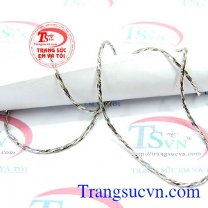 Dây chuyền vàng trắng bện