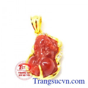 Mặt dây tỳ hưu màu đỏ bảo hành 6 tháng, giao toàn quốc.