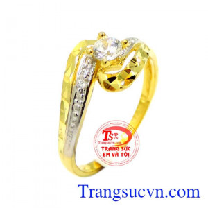 Nhẫn nữ vàng tây,được thiết kế tinh tế. Nhẫn vàng vị ngọt tình
