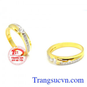 Nhẫn cưới vàng vàng tây đẹp sang trọng kinh tế cho đôi bạn trẻ