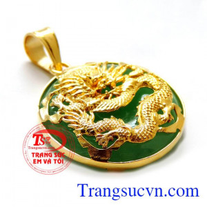 Mặt xu ngọc rồng vàng nổi tinh tế và đẳng cấp, BẢo hành 6 tháng, Giao toàn quốc,