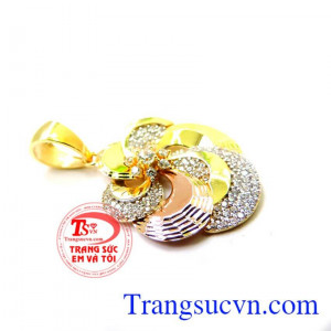 Mặt dây chuyền vàng 2 màu may mắn