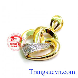 Mặt dây trái tim vàng tình yêu
