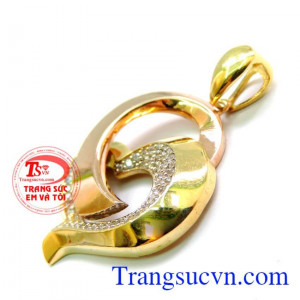 Mặt dây nữ trái tim lồng chữ