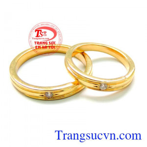 Nhẫn cưới đặc vàng 18k